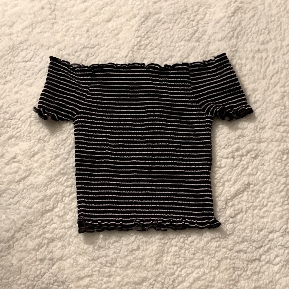 Black strapless top